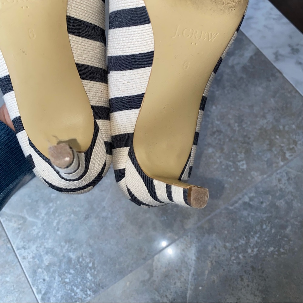 J. Crew Striped Pumps with Bows - Picture 6 of 15